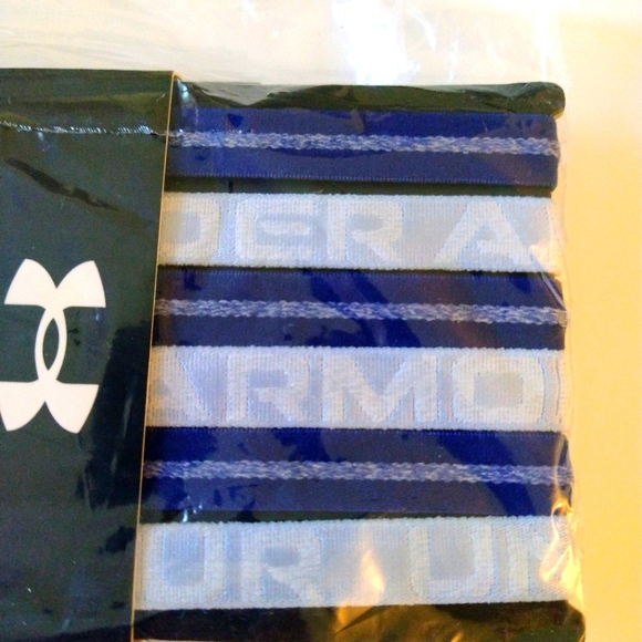 🆕 NEW Under Armour Slim Headbands, 6 Pack. Dark and Light Blue - Picture 5 of 6
